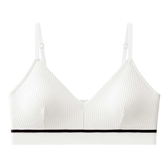 JGGSPWM Underwear Women Small Breasts Gathered Bra Sports Style Without Steel Ring Top Support Anti-Sagging Bra White Free Size