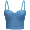 thumbnail image 1 of JGGSPWM Underwire Corset Tops For Women Going Out, Trendy Backless Club Bustier Crop Top Casual Blue 36, 1 of 7