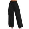 JGGSPWM Vintage Elastic Waist Cargo Pants for Women Loose Fit Trousers with Pockets Black XL