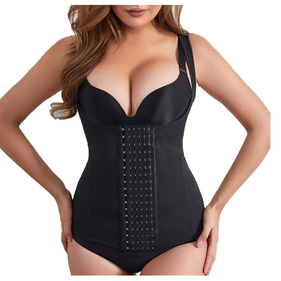 JGGSPWM Waist Trainer Corset for Weight Loss Tummy Control Sport Workout Body Shaper Black L