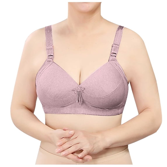 JGGSPWM Woman's Fashion Solid Comfortable Hollow Out Bra Underwear No Rims Coffee XXL