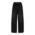 thumbnail image 1 of JGGSPWM Women Jeans High Waisted Wide Leg Drawstring Denim Pants Y2K Baggy Loose Fit Trouser Jeans with Pockets Black S, 1 of 9