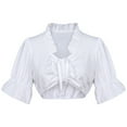 thumbnail image 1 of JGGSPWM Women Traditional Bavarian Dirndl Blouse Lace V-Neck Crop Tops Oktoberfest Shirts White M, 1 of 9