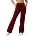 thumbnail image 1 of JGGSPWM Women's Business Casual Work Pants with Pockets Pull On Office Slacks Wine L, 1 of 9