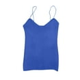thumbnail image 1 of JGGSPWM Women's Camisole Tank Top Breathable Cotton Stretch Summer Sleeveless V Neck Sweater Vest Fall Knitted Loose Cami Blue#/001 Free Size, 1 of 4