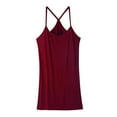 thumbnail image 1 of JGGSPWM Women's Camisole Tank Top Criss Cross Back Tanks Vest Spaghetti Strappy Breathable Cotton Stretch Cami Shirts Wine Free Size, 1 of 3