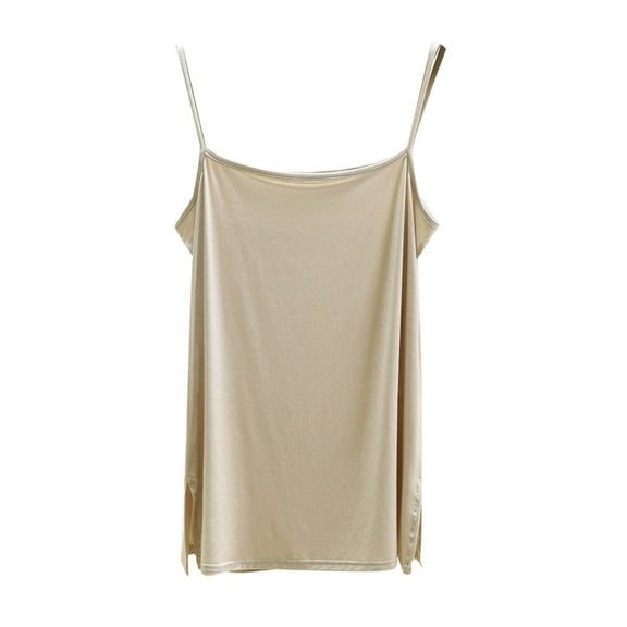 JGGSPWM Women's Camisole Tops Basic Breathable Tank Spaghetti Strap Tank Tops Layer Outing Camis Beige 2XL