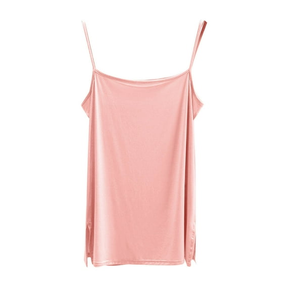 JGGSPWM Women's Camisole Tops Basic Breathable Tank Spaghetti Strap Tank Tops Layer Outing Camis Pink XL