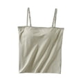 thumbnail image 1 of JGGSPWM Women's Camisole with Built-In Bra Crop Tanks Vests Adjustable Straps No Rims Breathable Cami Tops Green M, 1 of 6