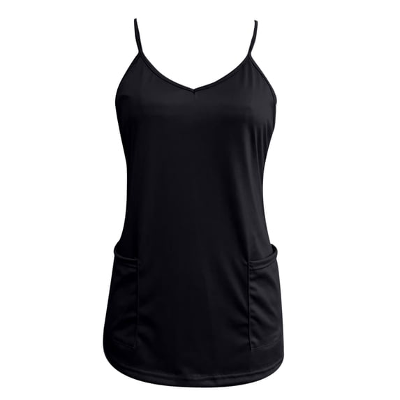JGGSPWM Women's Casual Rompers Summer Sleeveless Jumpsuits Loose Spaghetti Strap Shorts Overalls Trendy Outfits With Pockets Black S