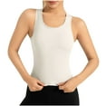 thumbnail image 1 of JGGSPWM Women's Compression Tank Top Shapewear Racerback Sleeveless Gym Shirt Tees White L, 1 of 5
