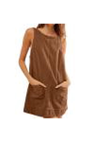 brown overall dress womens YGroup_colourway-birthdaygirl V-Neck Halter Short Ruffled Midi Color:Rosewood Mist Suitable Occasions