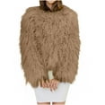 thumbnail image 1 of JGGSPWM Women's Cozy Shaggy Faux Furry Winter Outwear: Warm Long Sleeve Coat Jacket Khaki 2XL, 1 of 7