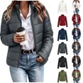thumbnail image 1 of JGGSPWM Women's Cropped Puffer Jackets,Warm Winter Jacket with Hood, Waterproof, Windproof，Zipped Pockets,Short Parkas Quilted Coat White L, 1 of 9
