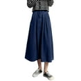 thumbnail image 1 of JGGSPWM Women's Denim Bustier Long Skirt Summer Thin A-Line Skirt Large Swing Loose Large Size Umbrella Skirt Blue XXL, 1 of 5