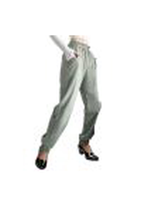 Women's Elastic Waist Joggers Casual Loose Fit Trousers with Pockets Green L