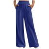 thumbnail image 1 of JGGSPWM Women's Elastic Waist Wide Leg Pants with Pockets Casual Comfort Trousers Blue S, 1 of 8