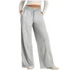 thumbnail image 1 of JGGSPWM Women's Elastic Waist Wide Leg Sweatpants Straight Wide Leg Loose Fit Casual Drawstring Trousers with Pockets Gray S, 1 of 9