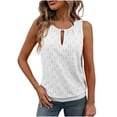 thumbnail image 1 of JGGSPWM Women's Embroidered Eyelet Tank Top Summer Casual V Neck Sleeveless Fashion Loose Blouse White S, 1 of 9