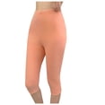thumbnail image 1 of JGGSPWM Women's Fashion Solid Color Thermal Stretch Woolen Blend Capri Pants High-Waisted Brushed Fleece Lining Skin-Friendly Leggings Pink M, 1 of 5