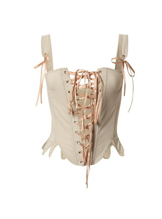 Anglers Lace Up Corset Top Beige