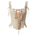 thumbnail image 1 of JGGSPWM Women's Floral Corset Top Lace Up Vintage Corsets for Women Boned Corset Bustier Retro Renaissance Bodice Khaki XS, 1 of 6