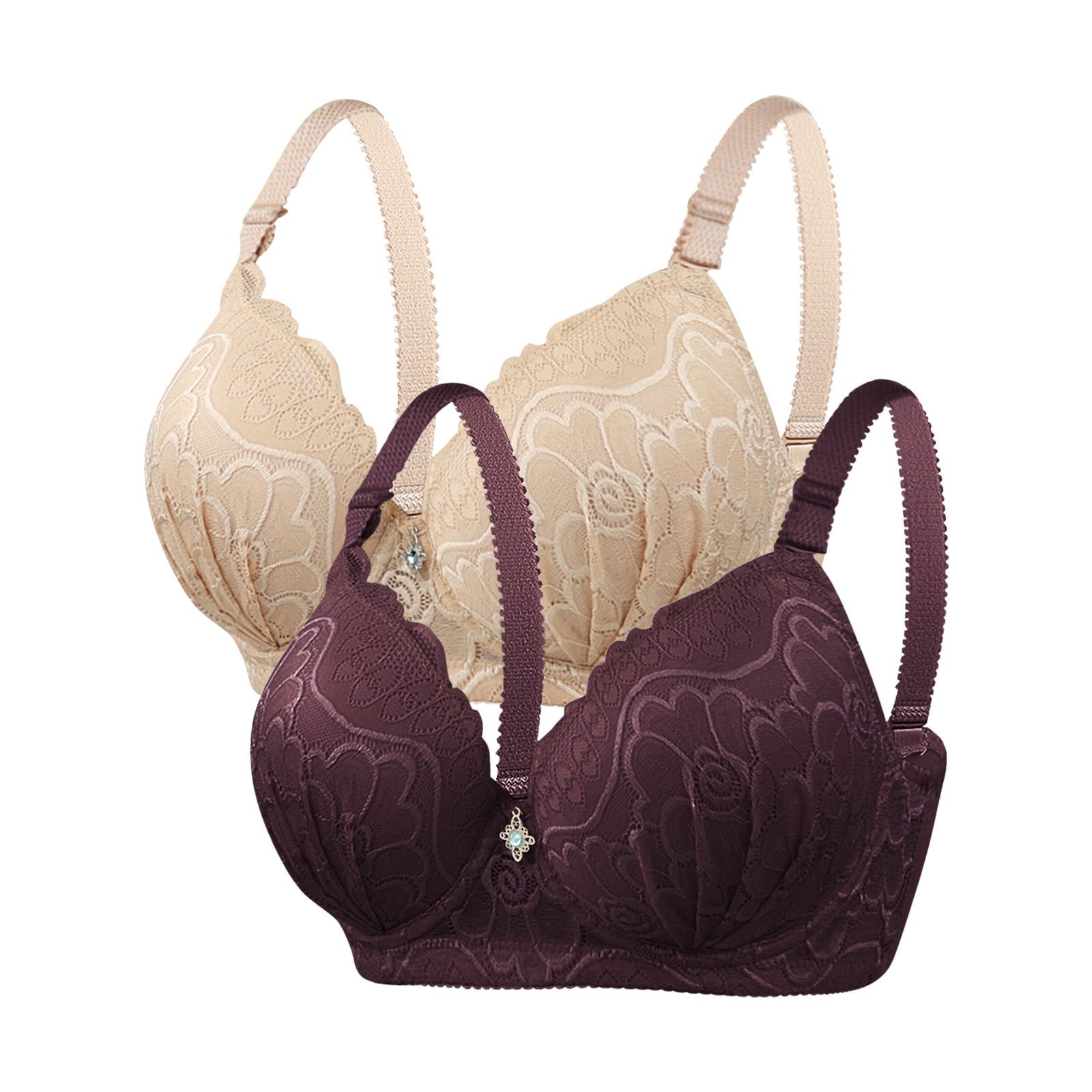 JGGSPWM Women's Full Coverage WireFree Bra with Side Support and Lift