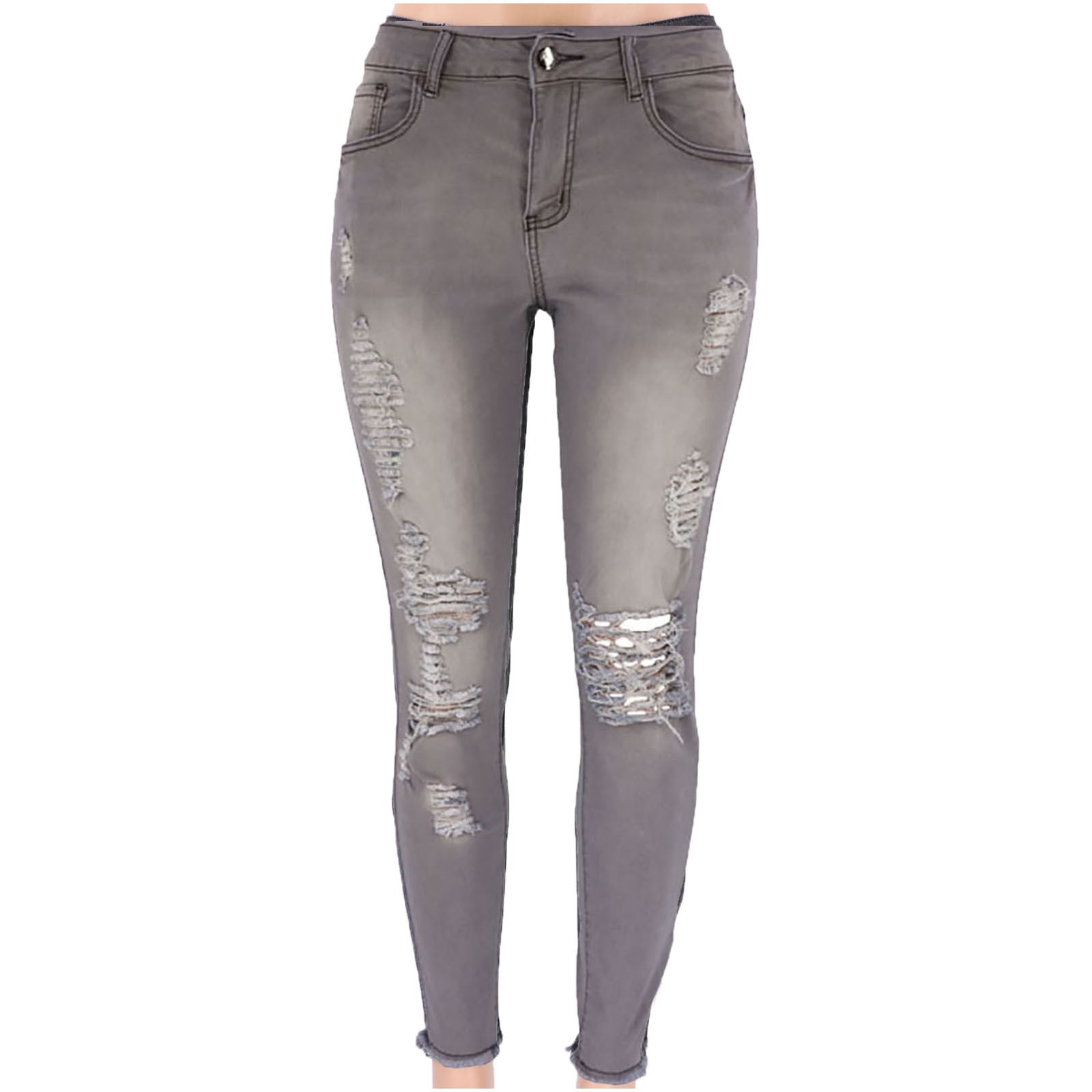 Women's Ripped Denim Pants main image 1