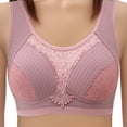 thumbnail image 1 of JGGSPWM Women's Jacquard Bras Cozy Straps Back Closure Underwear Casual Breathable Wireless Bra Everyday Seamless Bralette Pink XXL, 1 of 9