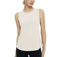 thumbnail image 1 of JGGSPWM Women's Ladies Tank Tops Summer Sleeveless Stretch Basic Vest Knit Ribbed Undershirt Tees Beige S, 1 of 8