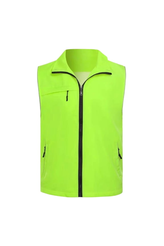 Women's Lightweight Breathable Travel Hiking Waistcoat Jacket with Pocket and Zipper Spring Fall Sleeveless Work Vest Green L