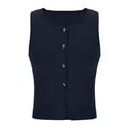 thumbnail image 1 of JGGSPWM Women's Lightweight Button Down Cardigan Long Sleeve Solid Casual Crew Neck Soft Knit Cardigans Sweater Tops Blue L, 1 of 4