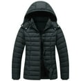 thumbnail image 1 of JGGSPWM Women's Lightweight Puffer Jacket Hooded Warm Winter Coat Quilted Lined Water-Resistant Pockets Full Zip Bubble Jackets Black XL, 1 of 9