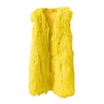 thumbnail image 1 of JGGSPWM Women's Long Faux Furry Vests Shaggy Sleeveless Jacket Coat Outerwear Yellow M, 1 of 5