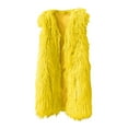 thumbnail image 1 of JGGSPWM Women's Long Faux Furry Vests Shaggy Sleeveless Jacket Coat Outerwear Yellow XL, 1 of 5
