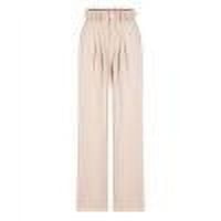 JGGSPWM Women's Office Slack Wide Leg Dress Pants High Waisted Loose Fit Business Casual Work Trousers with Pockets Beige M