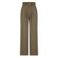 JGGSPWM Women's Office Slack Wide Leg Dress Pants High Waisted Loose Fit Business Casual Work Trousers with Pockets Khaki M