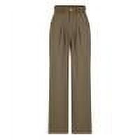 JGGSPWM Women's Office Slack Wide Leg Dress Pants High Waisted Loose Fit Business Casual Work Trousers with Pockets Khaki XS