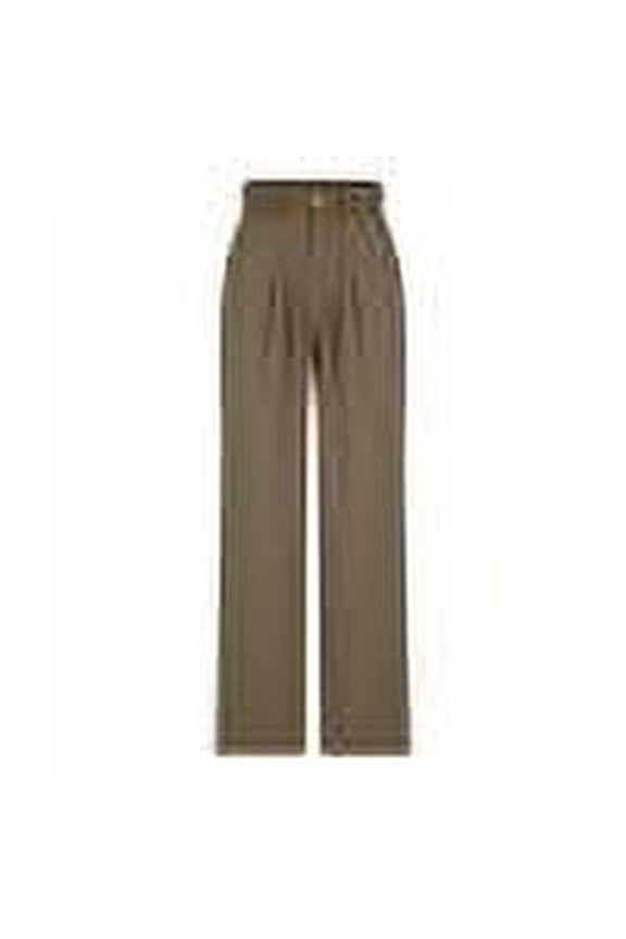 Women's Office Slack Wide Leg Dress Pants High Waisted Loose Fit Business Casual Work Trousers with Pockets Khaki XS