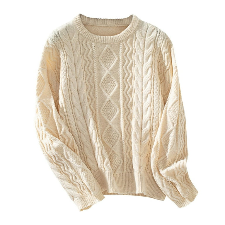 Women's Cable Knit Sweater - Oversized Chunky Y2K Vintage Pullover