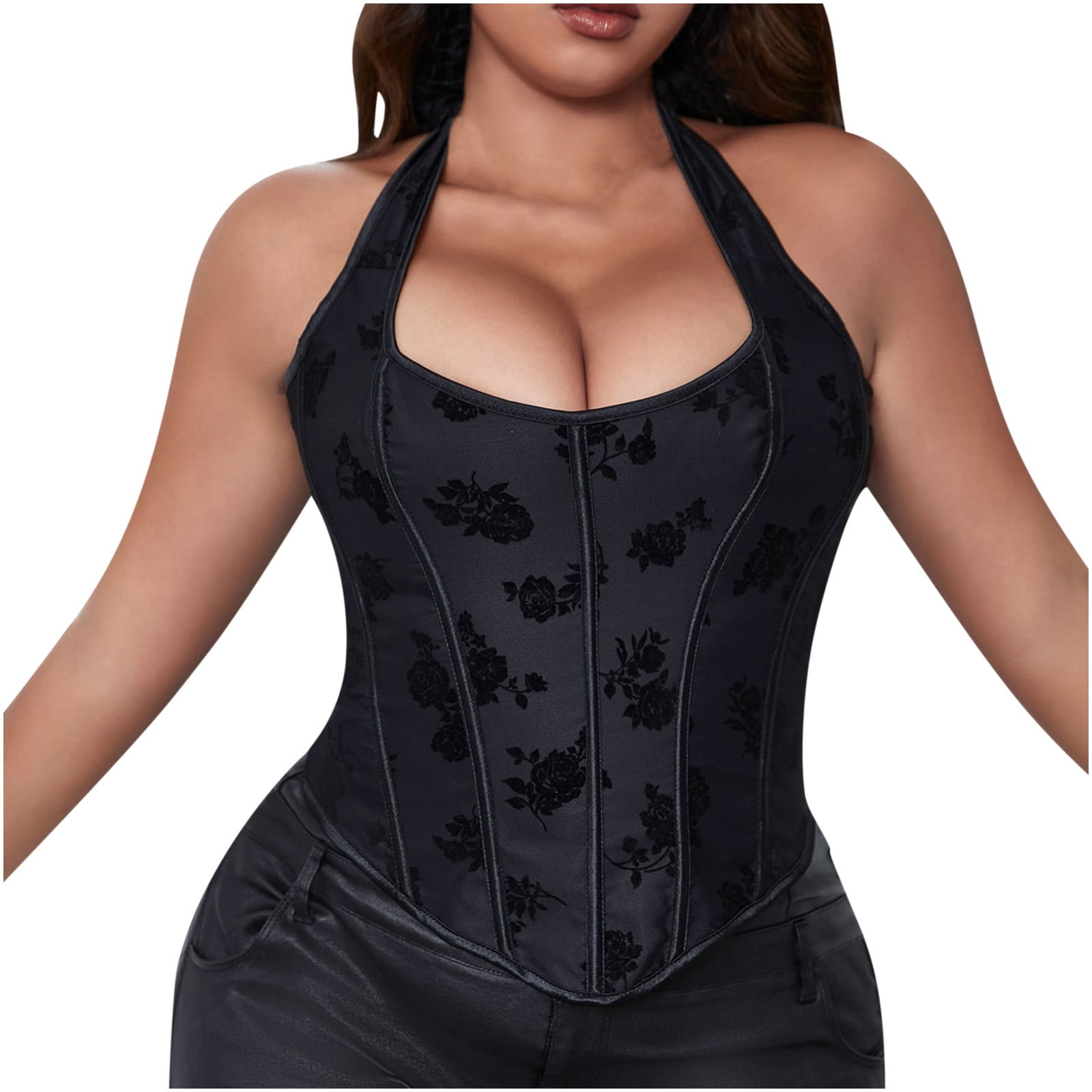 HNGHOU Women Plus Size Corset Bustier Tops Sexy Lace Up Overbust Bustier  Bodyshaper : : Clothing, Shoes & Accessories