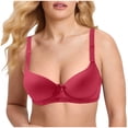 thumbnail image 1 of JGGSPWM Women's Push Up Bra Wire Smoothing T-Shirt Seamless Padded Adjustable Straps Push Up Thin Breast Support Back Closure Red L, 1 of 6