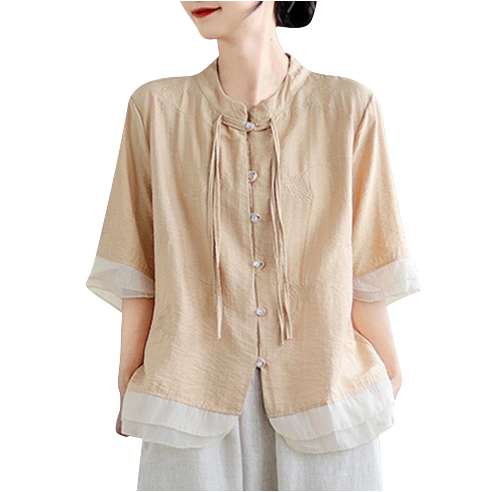 WDIRARA Women's Metallic Shiny Bishop Long Sleeve Top