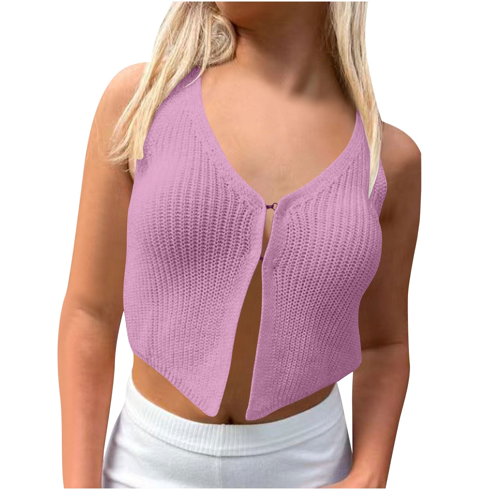 Summers love White Ribbed Crop Tank Top Deep neck