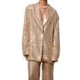 thumbnail image 1 of JGGSPWM Women's Sequin Blazer Casual Lightweight Open Front Glitter Suit Jackets Long Sleeve Fashion Sparkly Party Jacket Gold XL, 1 of 7