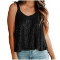 thumbnail image 1 of JGGSPWM Women's Sequin Tank Tops Sleeveless Glitter Gradient Vest Club Party Camisole Sparkly Summer Dressy Blouse Tunic Tops Black XL, 1 of 6