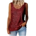 thumbnail image 1 of JGGSPWM Women's Sequin Tank Tops Spring Summer Sparkly Sleeveless Party Glitter Scoop Neck Tops Wine M, 1 of 6