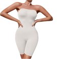 thumbnail image 1 of JGGSPWM Women's Shapewear Bodysuits Tummy Control Butt Lifter Body Shaper Strapless Seamless Mid Thigh Jumpsuit Tops White XL, 1 of 5