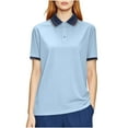 thumbnail image 1 of JGGSPWM Women's Shirts Short Sleeve Quick Dry UPF 50+ Sun Protection Business Casual Collared Shirt Tennis Golf Shirt Work Tops Blue XXXL, 1 of 8