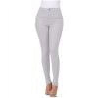 JGGSPWM Women's Skinny Stretchy High Rise Jeggings with Pockets Casual Work Denim Pants Gray L